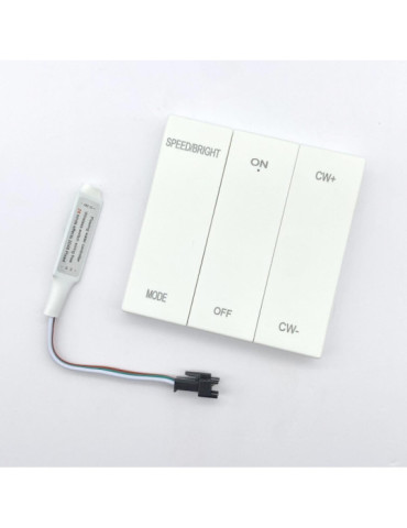 Contrôleur Variateur Ruban LED Digital 12-24V DC + Télécommande RF 6 boutons poussoirs