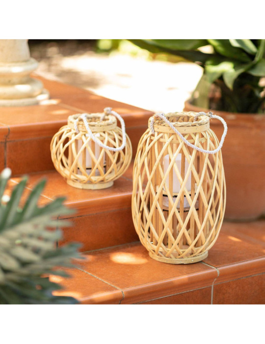 Lampe à Poser LED Portable Rotin Big Alejandría