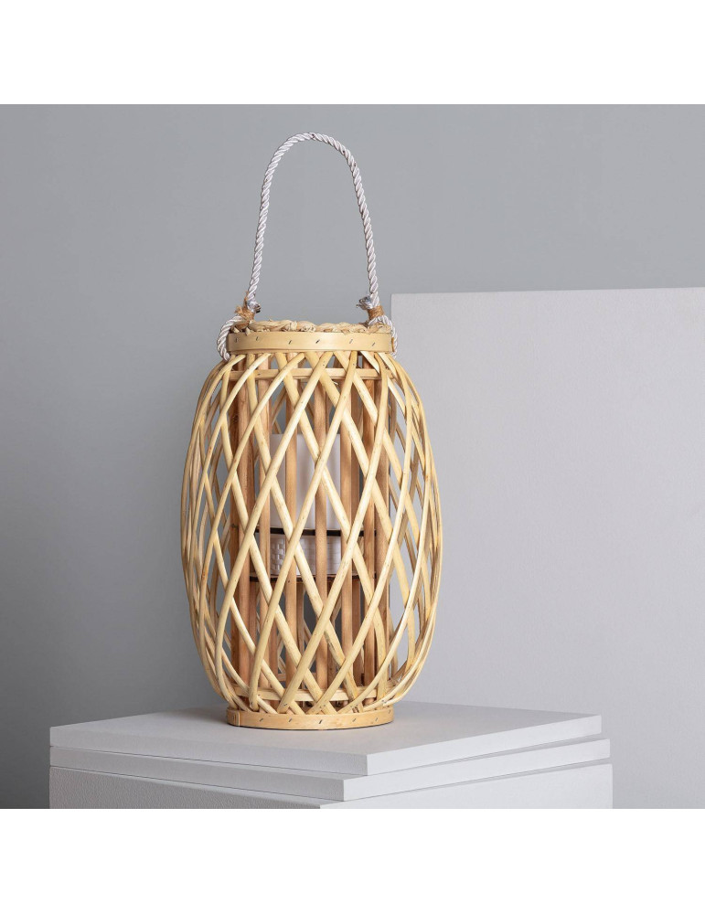 Lampe à Poser LED Portable Rotin Big Alejandría