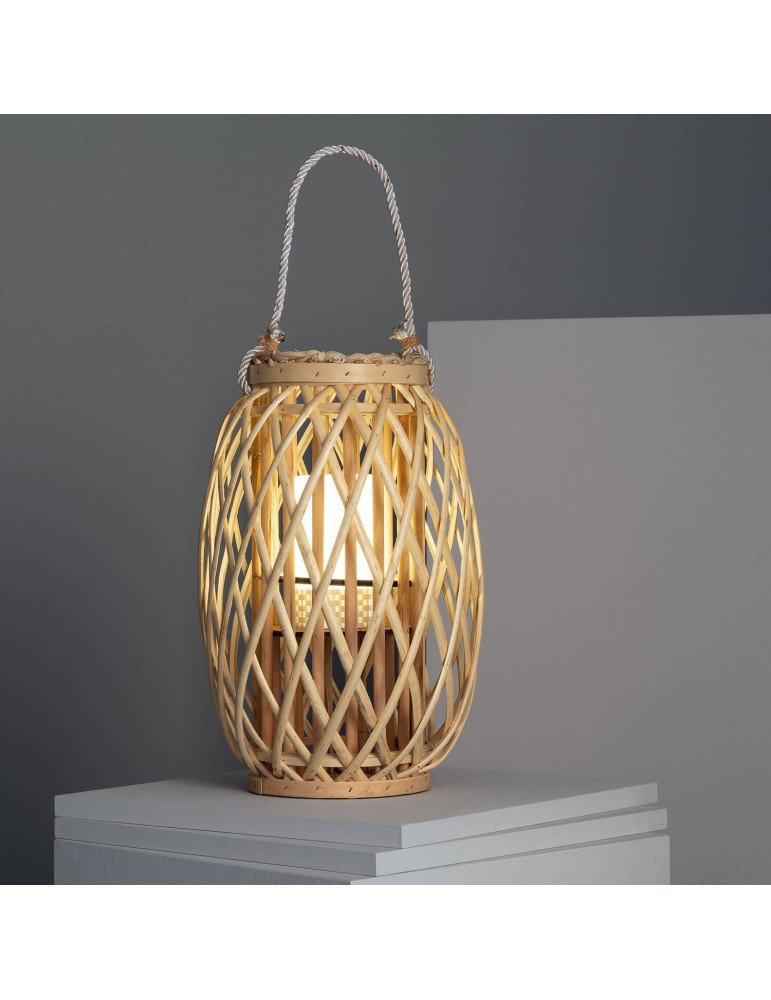 Lampe à Poser LED Portable Rotin Big Alejandría