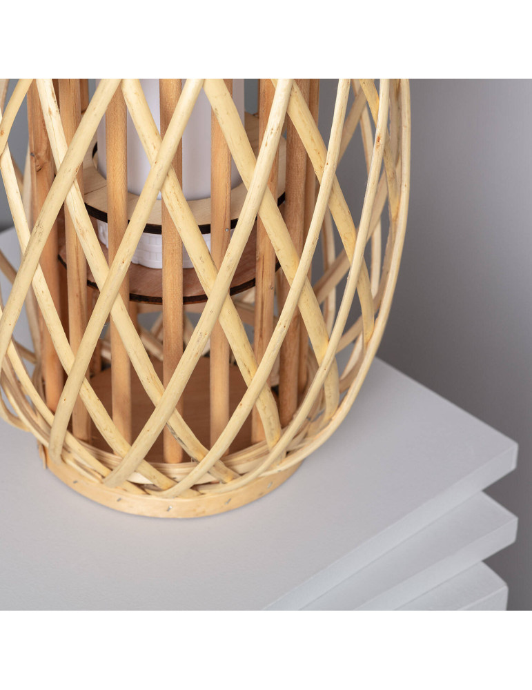Lampe à Poser LED Portable Rotin Big Alejandría