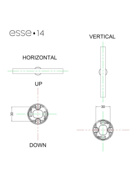 Applique LED Salle de Bain Esse14 Creative-Cables KPLS14DPB