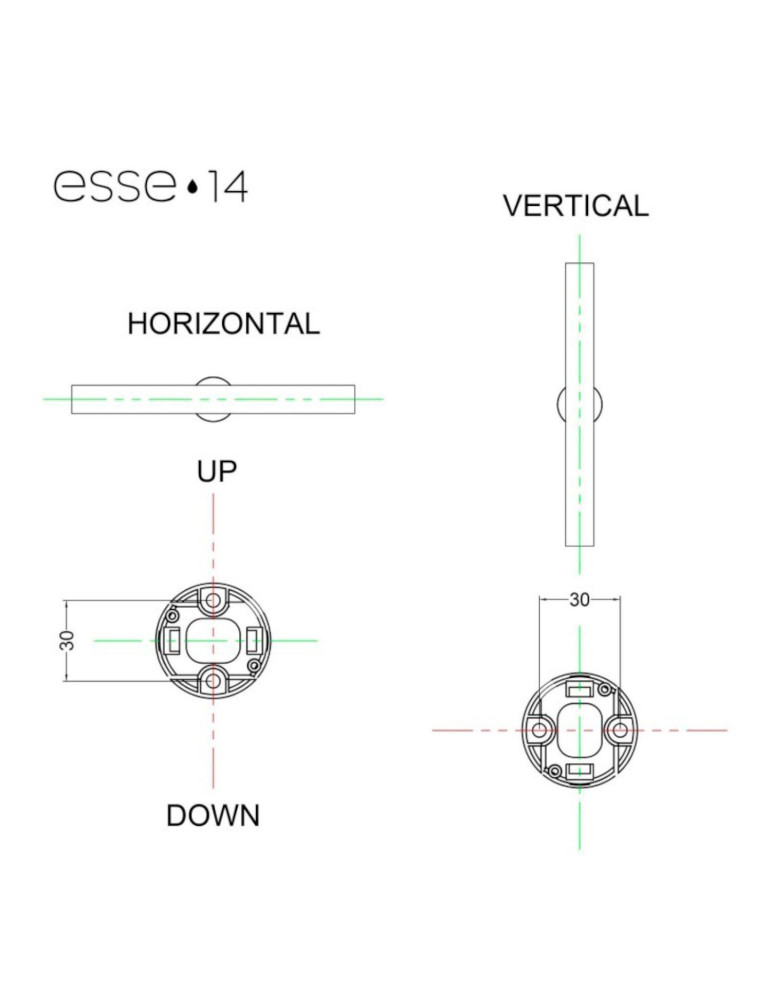 Applique LED Salle de Bain Esse14 Creative-Cables KPLS14DPB