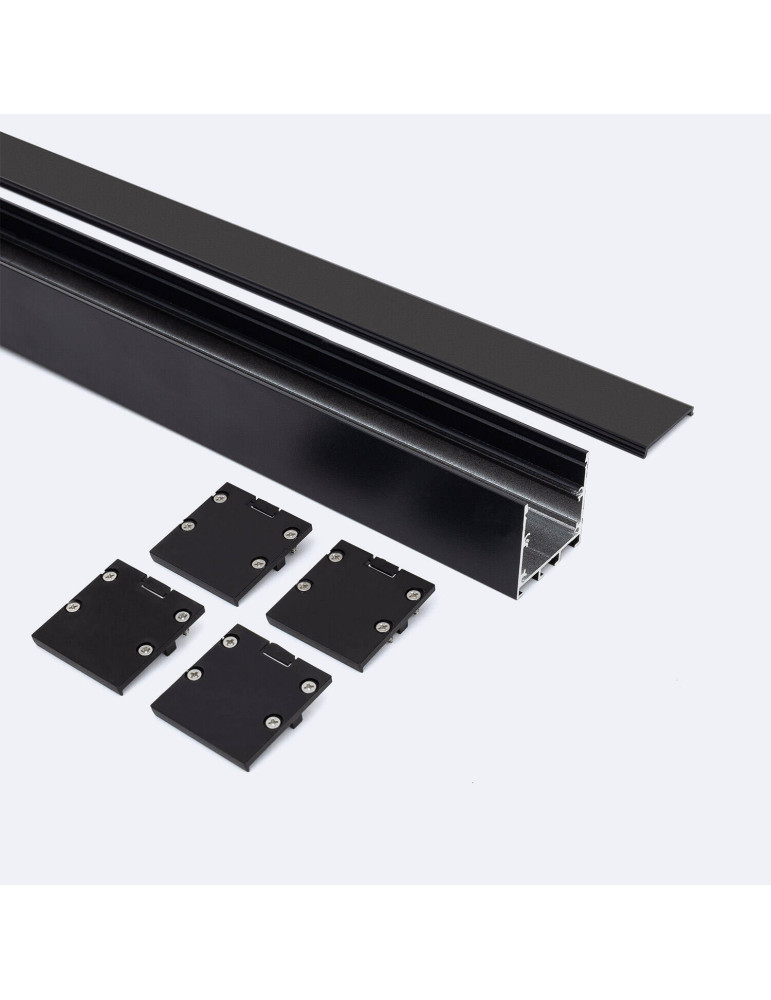 Profilé Aluminium en Saillie avec Capot Continu pour Ruban LED jusqu'à 24 mm