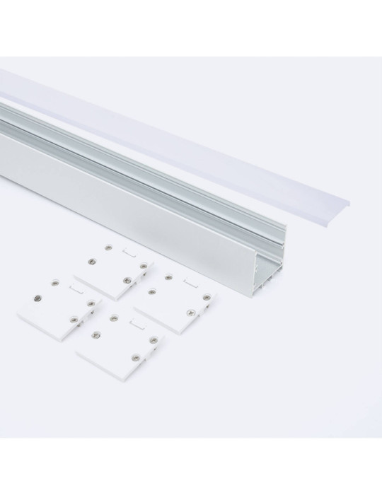 Profilé Aluminium en Saillie avec Capot Continu pour Ruban LED jusqu'à 24 mm