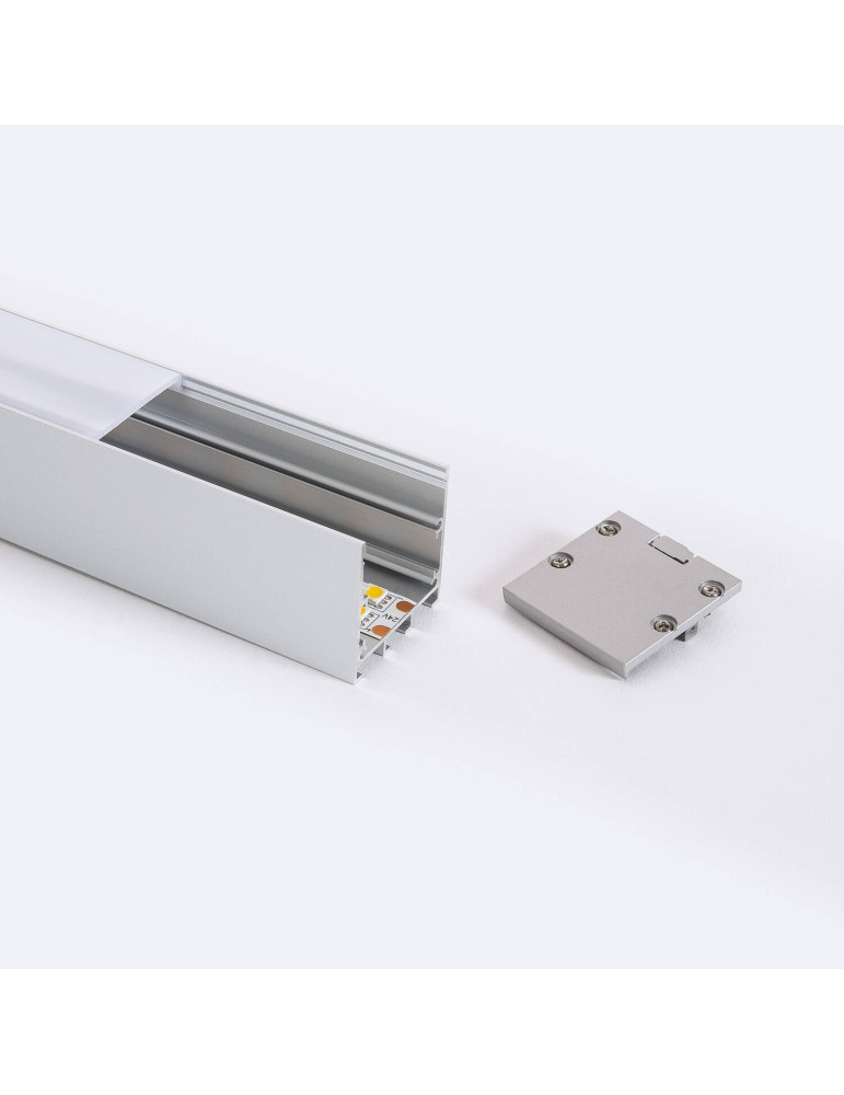 Profilé Aluminium en Saillie avec Capot Continu pour Ruban LED jusqu'à 24 mm