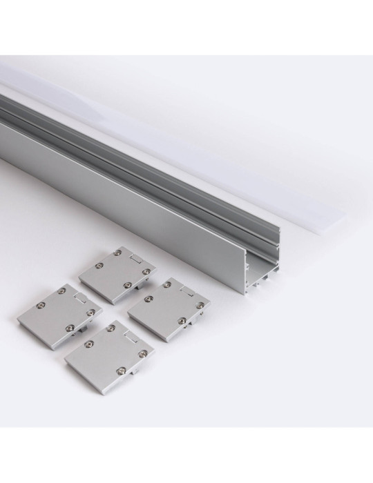 Profilé Aluminium en Saillie avec Capot Continu pour Ruban LED jusqu'à 24 mm