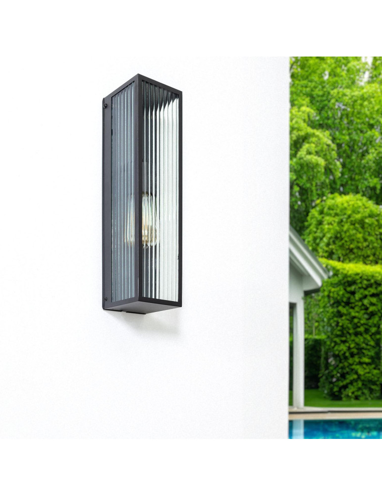 Applique Murale Extérieure Métal et Verre Taiga