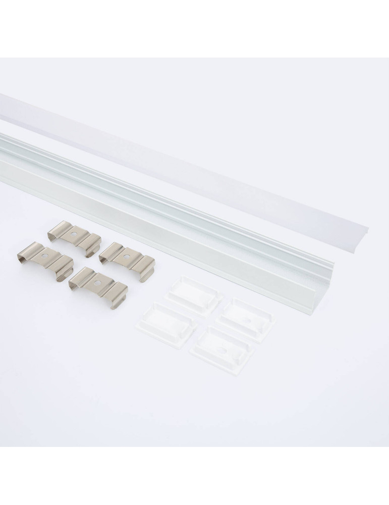 Profilé Aluminium en Saillie avec Capot Continu pour Double Ruban LED jusqu'à 22 mm