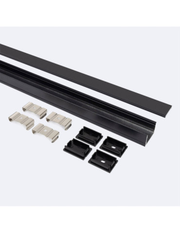 Profilé Aluminium en Saillie avec Capot Continu pour Double Ruban LED jusqu'à 22 mm