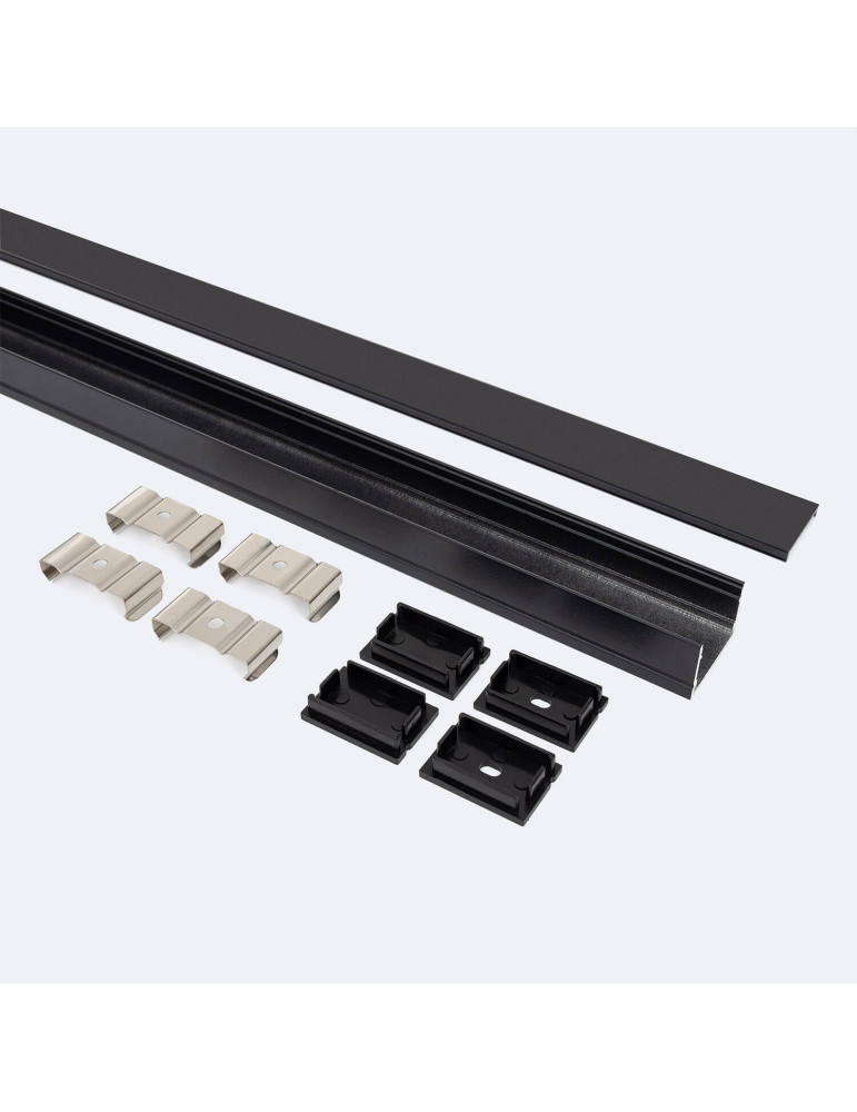 Profilé Aluminium en Saillie avec Capot Continu pour Double Ruban LED jusqu'à 22 mm