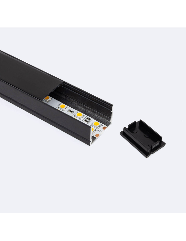 Profilé Aluminium en Saillie avec Capot Continu pour Double Ruban LED jusqu'à 22 mm