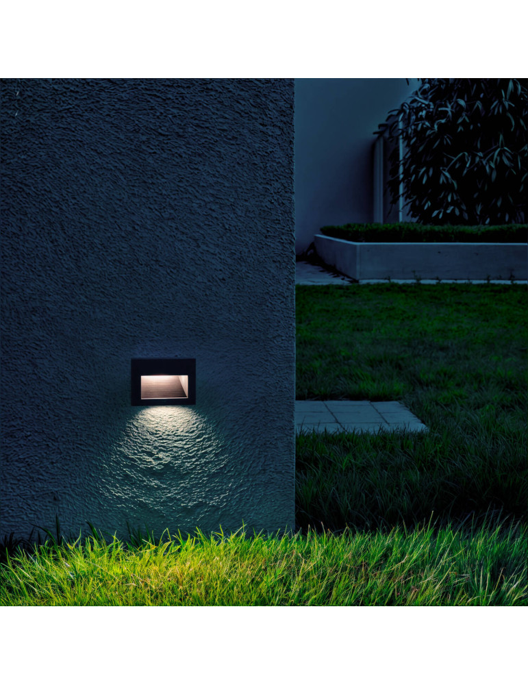 Balise LED Extérieure 5W Encastrable au Mur Goethe Horizon Noire