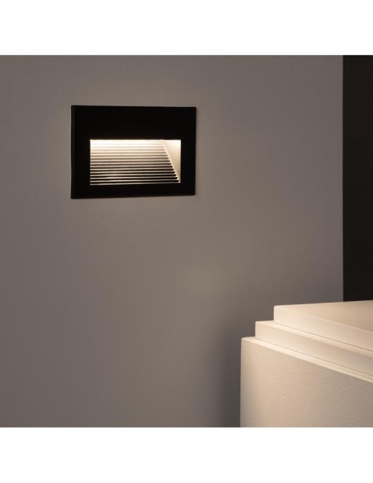 Balise LED Extérieure 5W Encastrable au Mur Goethe Horizon Noire