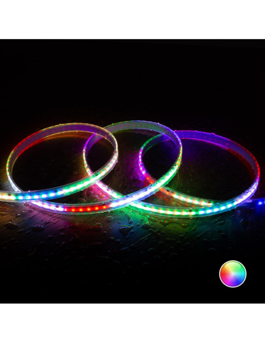 Ruban LED RGBIC Digital SPI 24V DC COB Silicone FLEX 360 LED/m 5m IP65 Largeur 12mm Coupe tous les 5 cm