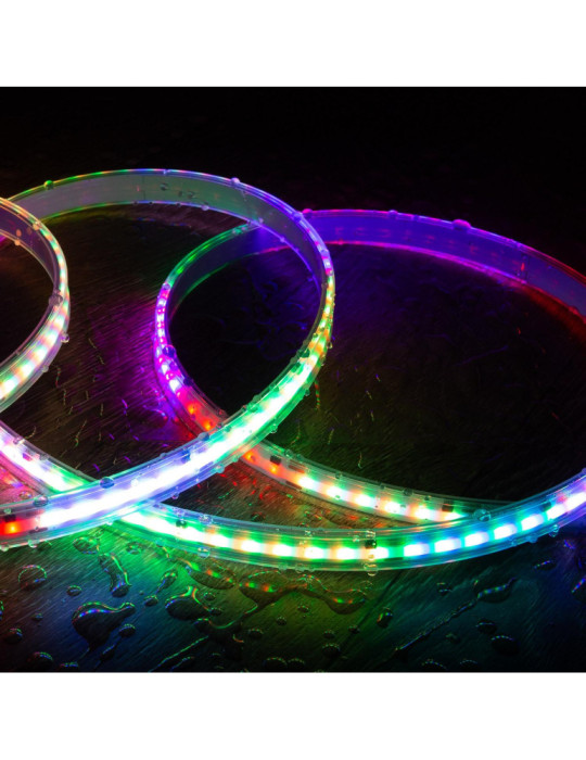 Ruban LED RGBIC Digital SPI 24V DC COB Silicone FLEX 360 LED/m 5m IP65 Largeur 12mm Coupe tous les 5 cm