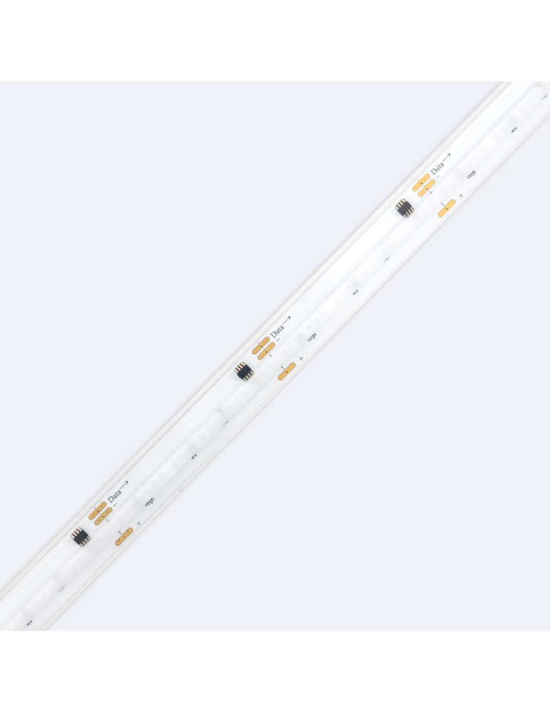 Ruban LED RGBIC Digital SPI 24V DC COB Silicone FLEX 360 LED/m 5m IP65 Largeur 12mm Coupe tous les 5 cm