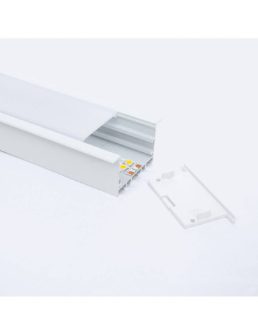 Profilé Aluminium Architectural Grand Format avec Capot Continu pour Rubans LED jusqu'à 40mm