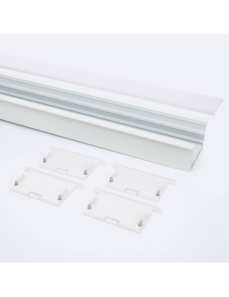 Profilé Aluminium Architectural Grand Format avec Capot Continu pour Rubans LED jusqu'à 40mm