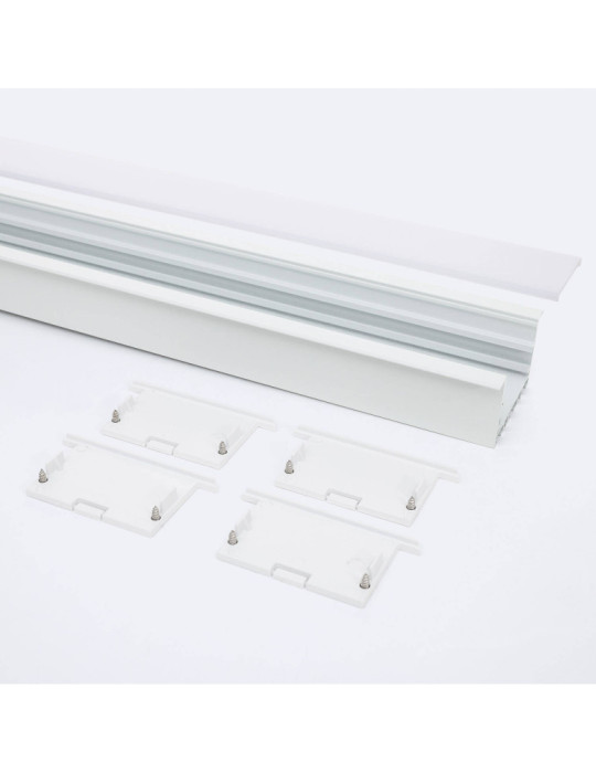Profilé Aluminium Architectural Grand Format avec Capot Continu pour Rubans LED jusqu'à 40mm
