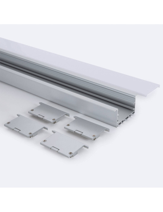 Profilé Aluminium Architectural Grand Format avec Capot Continu pour Rubans LED jusqu'à 40mm
