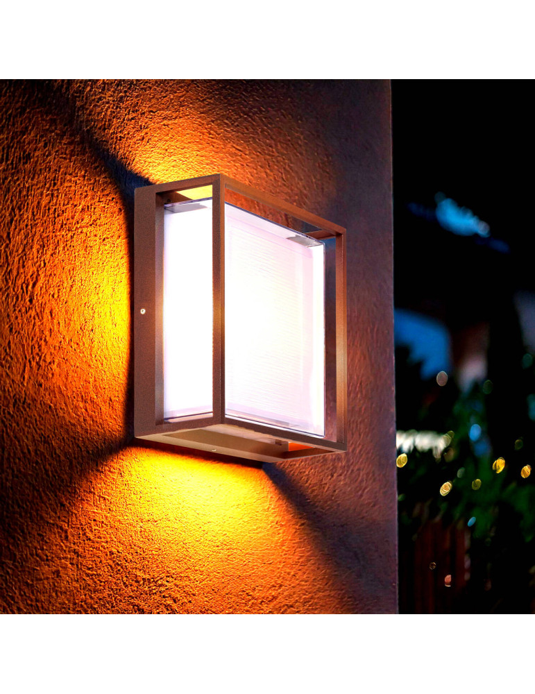 Applique murale extérieur LED à double diffuseur sélectionnable Arelien 20 W en aluminium CCT