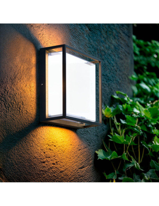 Applique murale extérieur LED à double diffuseur sélectionnable Arelien 20 W en aluminium CCT