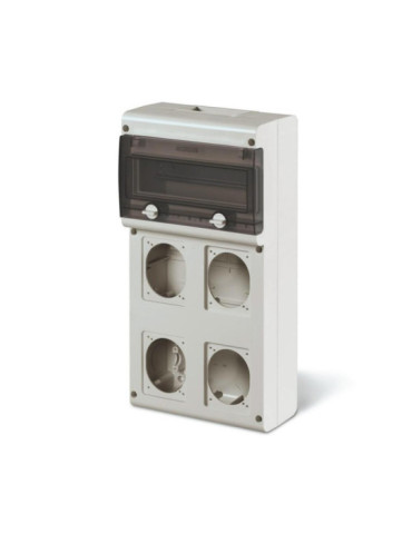 Coffret Électrique 11 Modules DIN 4 Prises IP66 Block SCAME