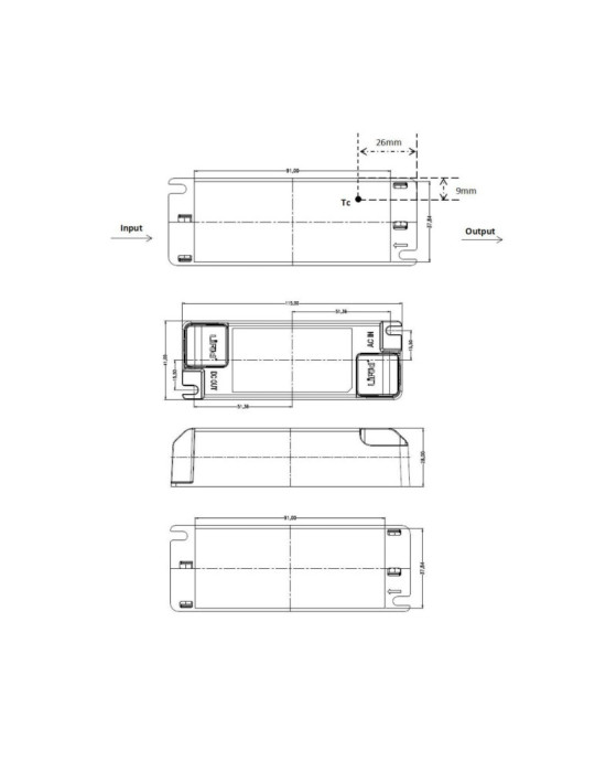 Driver LIFUD 220-240V Sortie 25-40V DC 450mA DC 18W LF-GIF022YA0450H