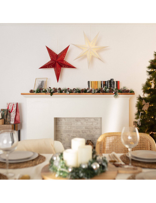 Étoile LED Papier avec Piles Parilti