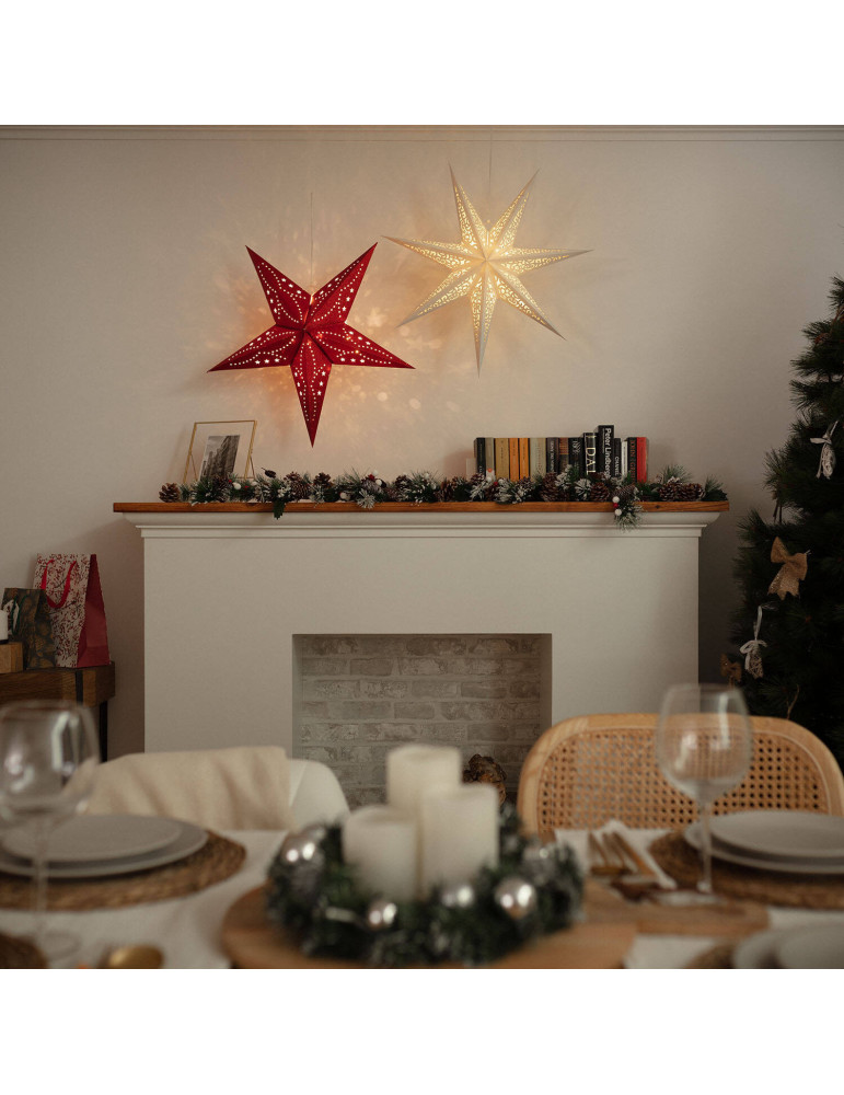 Étoile LED Papier avec Piles Parilti