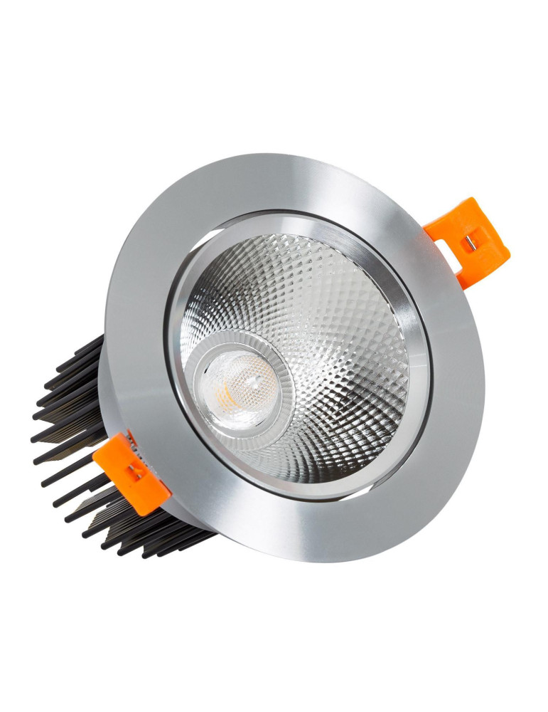Spot Downlight LED 15W Rond COB CRI90 Coupe Ø 90 mm Argentée