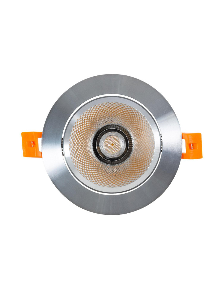 Spot Downlight LED 15W Rond COB CRI90 Coupe Ø 90 mm Argentée