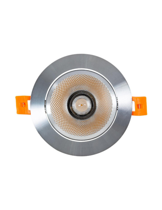 Spot Downlight LED 15W Rond COB CRI90 Coupe Ø 90 mm Argentée