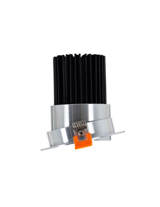 Spot Downlight LED 15W Rond COB CRI90 Coupe Ø 90 mm Argentée