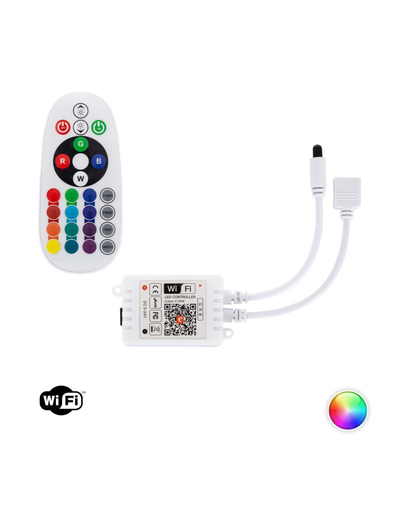 Contrôleur variateur WiFi Ruban LED RGB 12/24V DC avec Télécommande IR Contrôleur variateur WiFi Ruban LED RGB 12/24V DC avec Télécommande IR