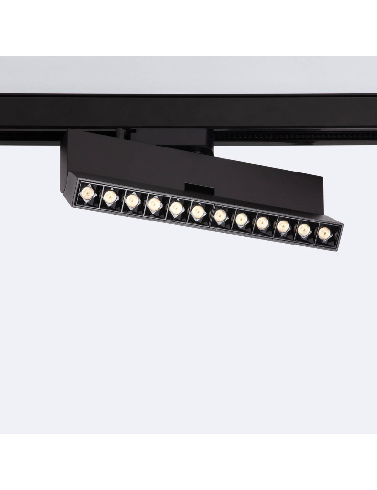 Spot Linéaire LED sur Rail Monophasé 12W CCT Dimmable Elegant Optic Noir
