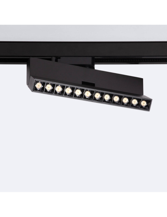 Spot Linéaire LED sur Rail Monophasé 12W CCT Dimmable Elegant Optic Noir