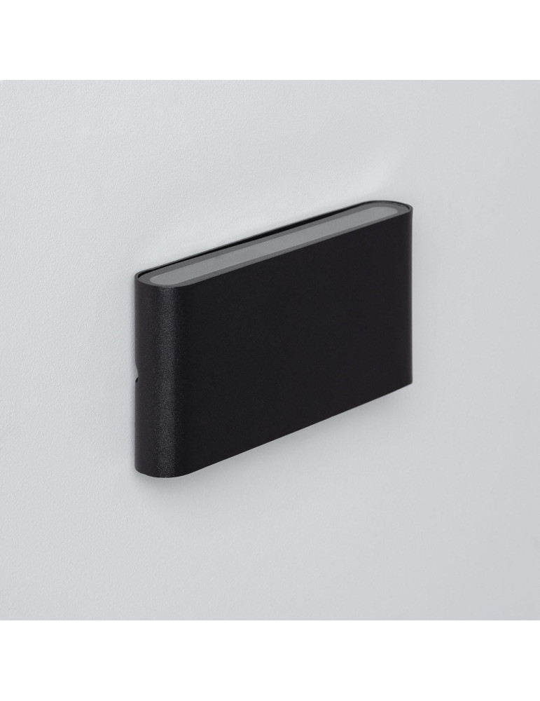 Applique Murale Extérieure LED 12W Aluminium Rectangulaire Éclairage Double Face Noire