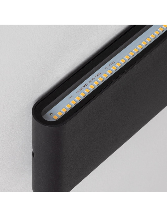 Applique Murale Extérieure LED 12W Aluminium Rectangulaire Éclairage Double Face Noire