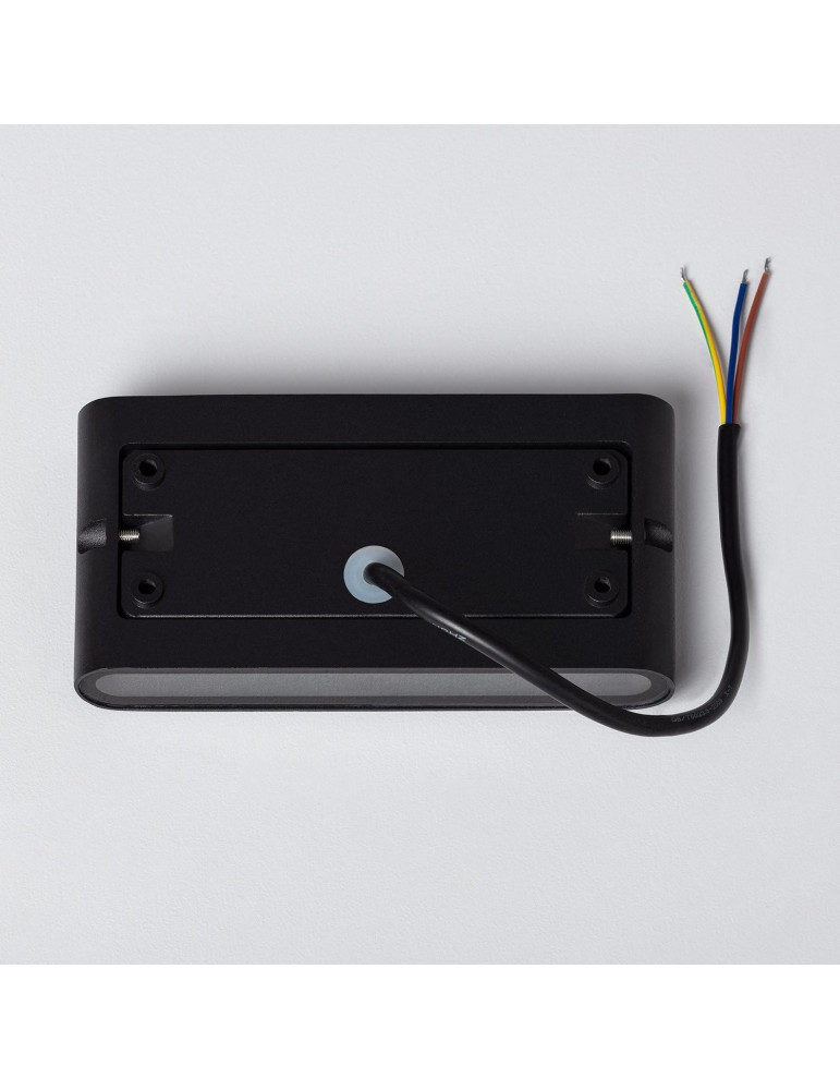 Applique Murale Extérieure LED 12W Aluminium Rectangulaire Éclairage Double Face Noire