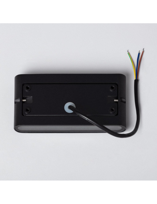 Applique Murale Extérieure LED 12W Aluminium Rectangulaire Éclairage Double Face Noire