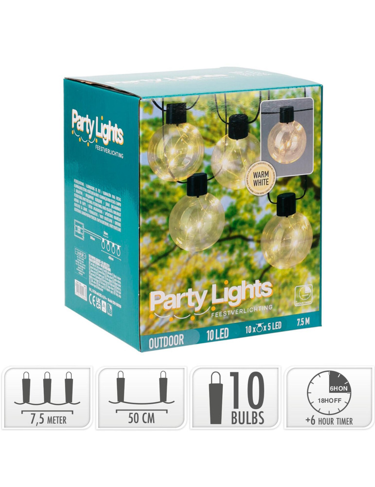 Guirlande Extérieure LED de 10 Ampoules Jarli 7.5m