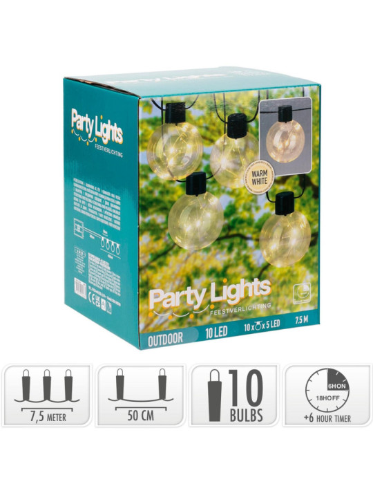 Guirlande Extérieure LED de 10 Ampoules Jarli 7.5m