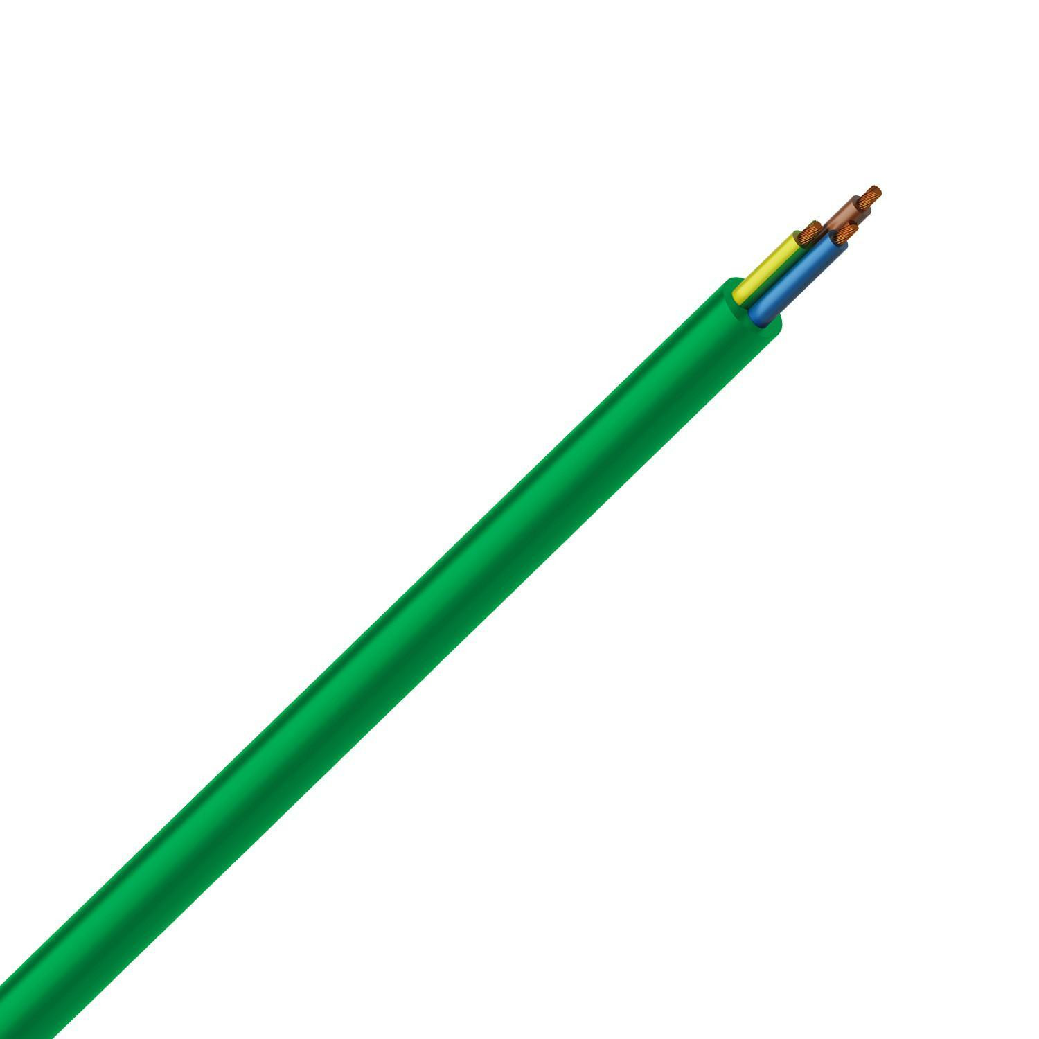 Gaine Câblée Flexible 3 x 2.5mm² Sans Halogènes RZ1-K (AS) Vert