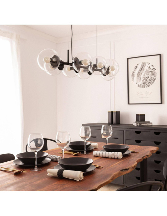 Suspension Métal et Verre Wassily 8 Spots