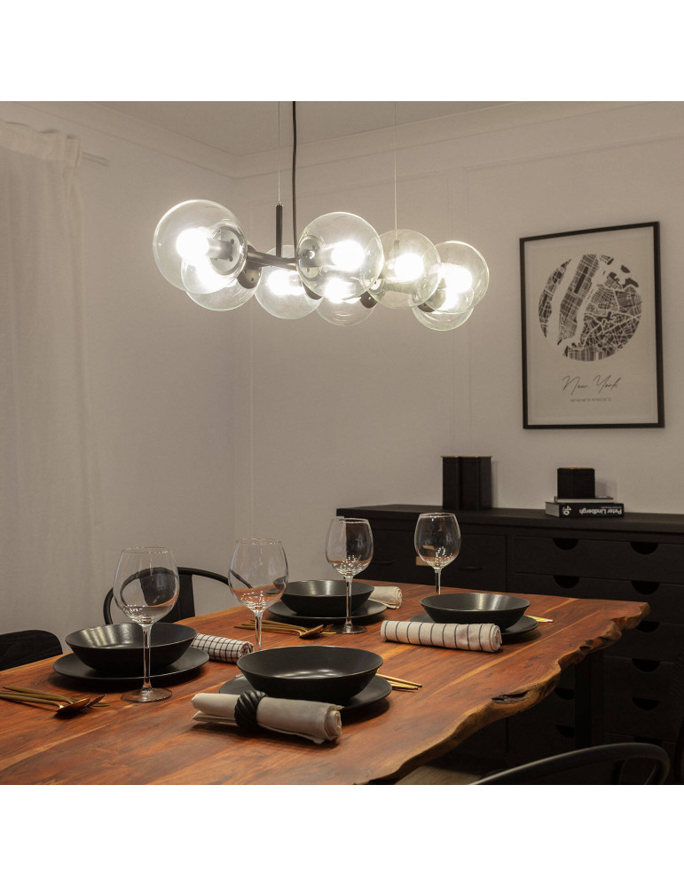 Suspension Métal et Verre Wassily 8 Spots