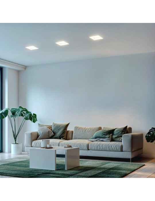 Collerette Downlight LED Intégration Plâtre/Pladur Carrée 9W Coupe 223x223 mm UGR17
