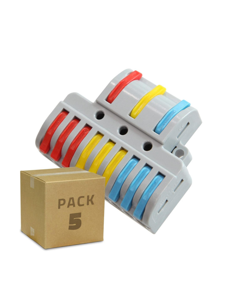 Pack 5 Connecteurs Rapides 3 Entrées et 9 Sorties SPL-93 pour Câble Électrique de 0.08-4mm²