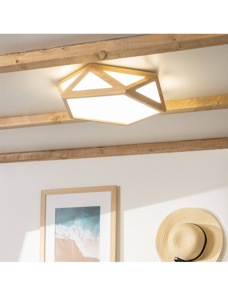 Plafonnier LED Bois CCT Sélectionnable Altigen 20W